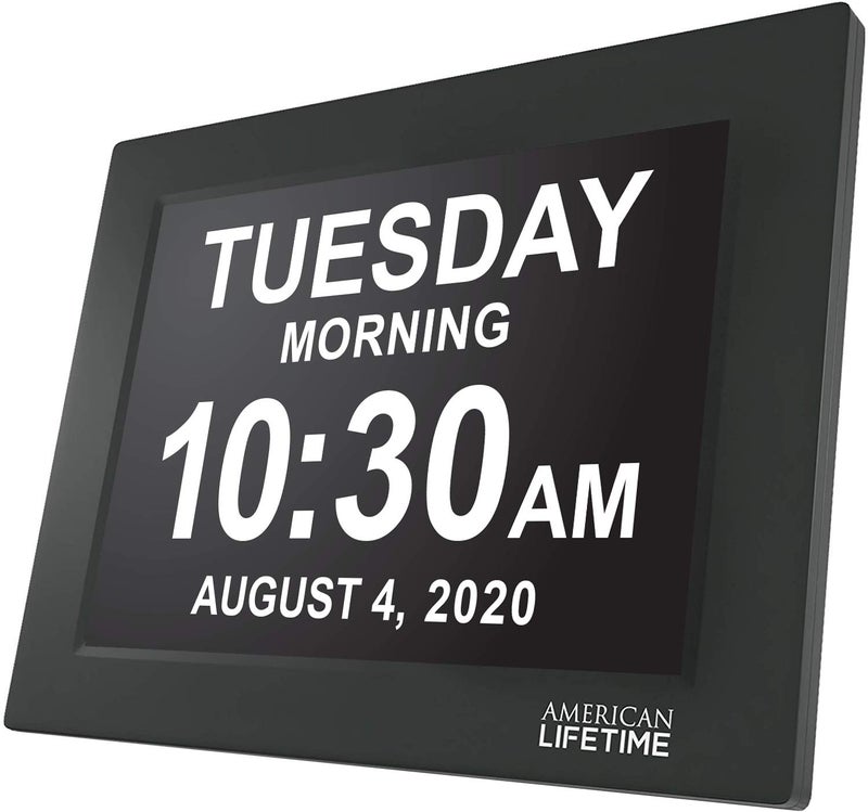 American Lifetime ?New 2023? Dementia Clock Large Digital Clock for Seniors  Digital Clock Large Display with Custom Alarms  Clock with Day & Date for Elderly  Large Number Digital Clock Black - Image 1